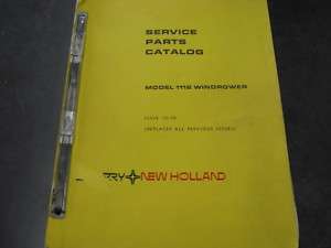 NEW HOLLAND MODEL 1112 WINDROWER SERVICE PARTS MANUAL  