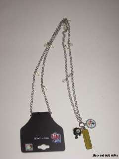PITTSBURGH STEELERS OFFICIAL NFL LOGO FROSTED BEAD & CHAIN NECKLACE 