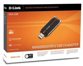 NEW D Link WUA 2340 Rangebooster Wireless G USB Adapter 635145507727 