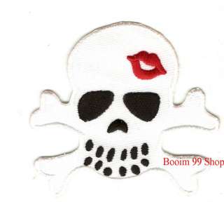 Skull Logo EMBROIDERED Iron Patch T Shirt Sew Cloth  