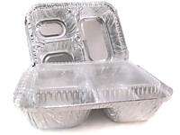 Foil TV Dinner Trays with Plastic Lid #210P   100 Pack  