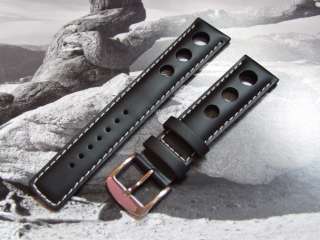 Rally Perforated Leather Watch Strap   Monaco Calf  