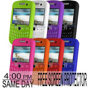   SILICONE CASE & SCREEN PROTECTOR FOR BLACKBERRY CURVE 8520 9300 3G