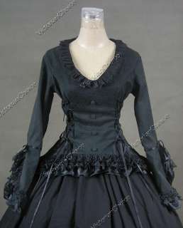 Victorian Gothic Lolita Brocade Satin Cotton Dress Ball Gown Prom C001 