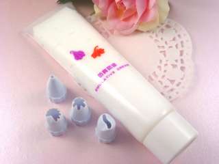 Whipped Cream Creamy Clay WHITE for Decoden 4 FREE PIPING TIPS 100ml 