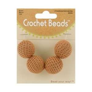  Expo Crochet Beads Round 22mm 4/Pkg Brown BD52017, 3 Items 