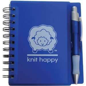  Knit Happy Idea Notebook & Pen Desk Set Sapphire Blue 