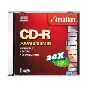  Imation CD R Media With Jewel Case, 700MB, 80 Minutes 