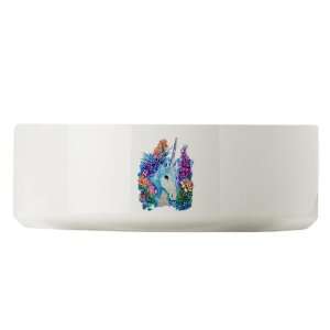  Large Dog Cat Food Water Bowl Unicorn in Flowers 