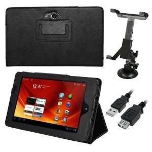   Case + Car Mount Holder + USB Extension Cable 6 Feet for Acer ICONIA