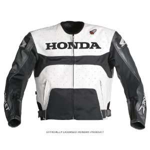  Joe Rocket Honda HRC Mens Leather Motorcycle Jacket White 