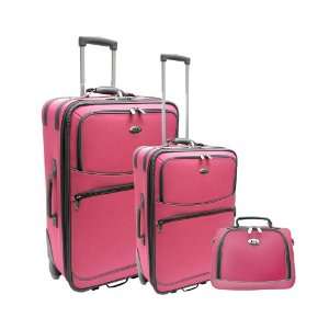  Travelers Club Pink Luggage Set 3 Pc EVA 68203 Office 