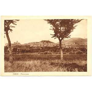 1930s Vintage Postcard Panoramic View of Assisi Italy