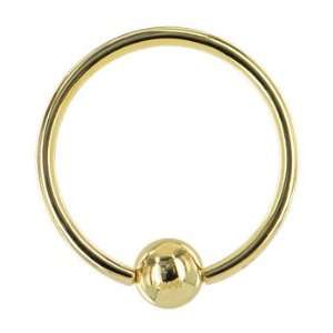   14KT Yellow Gold 16 Gauge 3/8 Ball Captive Ring 3mm Ball Jewelry