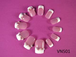 3D Jewelry Pre Glue Acrylic Nail Art French Tips VN501  