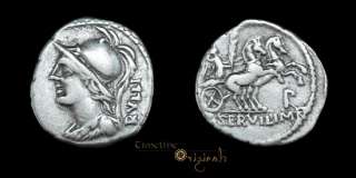 SERVILIUS MF RULLUS ANCIENT ROMAN REPUBLICAN SILVER DENARIUS COIN 
