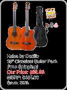 41 or 38 Dreadnought Guitar Package +DVD Lesson+Tuner ~Wood Black 