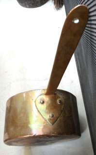 antique V.HEAVY HAND WROUGHT COPPER POT kettle  