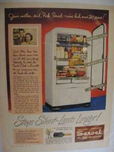 Vintage 1948 Servel Refrigerator Magazine Ad  