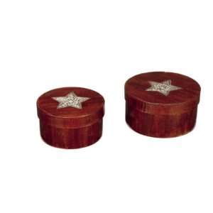   Decorative Wood Look Antique Style Star Stamp Boxes