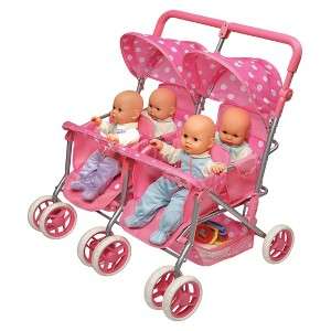 Target Mobile Site   Quad Deluxe Doll Stroller   Pink with Polka Dots