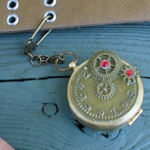 Steampunk gun holster knife compass pocket watch purse Belt Victorian 