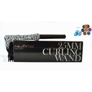 NuMe Zebra Tourmaline Ceramic Hair Curling Iron 25MM + Itay Beauty 
