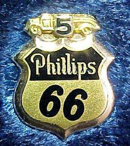 Phillips 66* 10K Gold *5 Year Safe Driver* Award Pin  