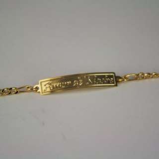 Gold 18k GF Small Bracelet Mom Baby Birth Gift Newborn Kids Chain 