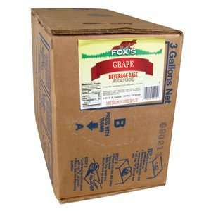 Foxs Bag In Box Grape Beverage / Soda Syrup 5 Gallon