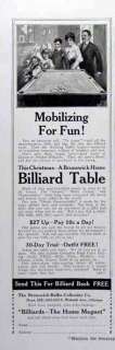 1915 Brunswick Balke Collender Billiard table AD  