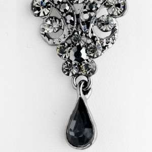 Gorgeous Black Austrian Crystal Chandelier Earrings  