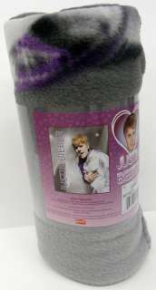 Justin Bieber Fleece Throw Blanket Super Soft 50 X 60 Grey, Silver 