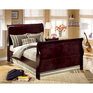 Ashley Janel Queen Sleigh Bed Brown Finish B443 81 96  