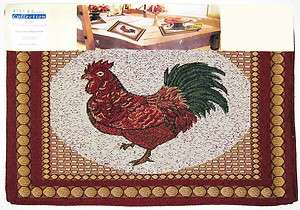 NEW ROOSTER TAPESTRY PLACEMATS Country Chicken Brown  