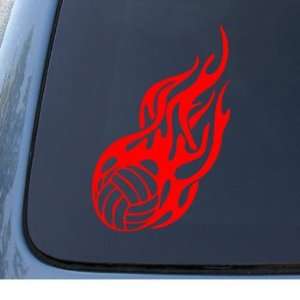 FLAMING VOLLEYBALL   Car, Truck, Notebook, Vinyl Decal Sticker #1222 