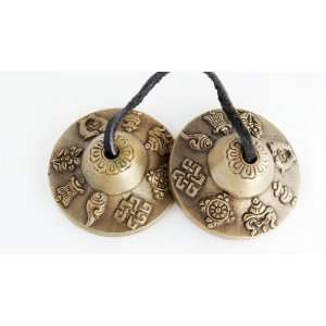  Tingsha Tibetan Meditation Bells 8 Lucky Symbols 2.25 