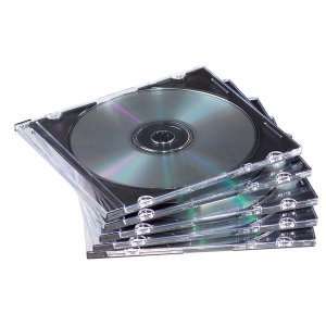 Fellowes Thin CD/DVD Case. 25PK BLACK SLIM CD JEWEL CASES HOLDS ONE CD 