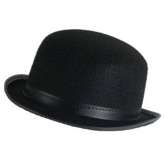 New Black Felt Bowler Derby Hat Costume Dance Plays Large   Large 
