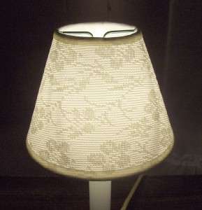 OFF WHITE LACE OVERLAY Mini Chandelier Lamp Shade  