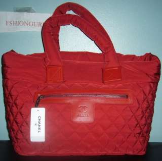 NWT CHANEL RED COCOON TOTE BAG GRAND SHOPPER  