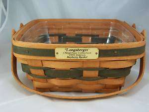 Longaberger 1993 Christmas Bayberry Basket w Protector  