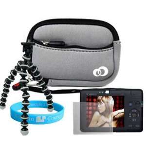 : Gray Mini Glove Carrying Case for Canon Powershot A495 A490 SD 1300 