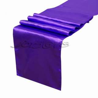 20PCS New Purple Satin Table Runners 12 x 108 Wedding Party 