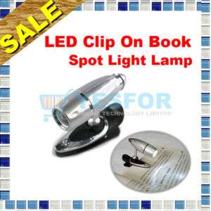 LED Clip On Adjustable Book Map Reading Spot Light Lamp  