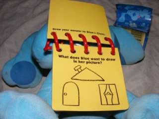 New Preschool Blues Clues Blue Dog Plush Doll w/ Notebook Toy  