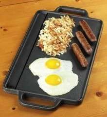 Cast Iron Cookware Grill Griddle Cooking Pan Flat & Grid Skillet 