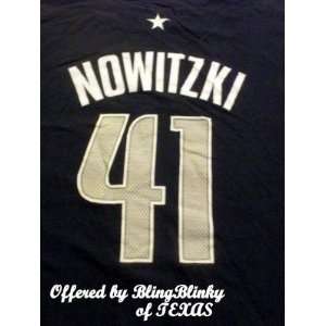   Adidas Dirk Nowitzki Dallas Mavericks Tee Shirt NBA 41 World Champions