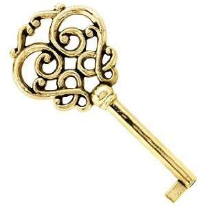 China Cabinet Key. Solid Brass Drawer Key with Fancy Bow