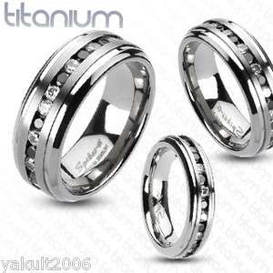   mens ring Black & Clear CZ Inlay wedding band engagement ring  